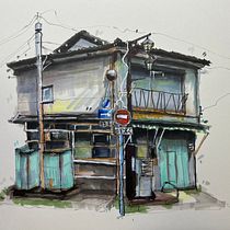 My project for course: Expressive Architectural Sketching with Colored Markers. Een project van  Schetsen,  Tekening,  Architecturale illustratie, Sketchbook y  Illustratie met inkt van daryaurchenko - 22.09.2022