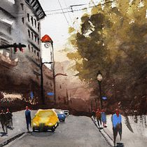 Mon projet du cours : Paysages urbains à l’aquarelle. Un progetto di Belle arti, Pittura ad acquerello e Illustrazione architettonica di Johanne Kirouac - 22.09.2022