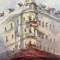 My project for course: Architectural Sketching with Watercolor and Ink. Sketching, Drawing, Watercolor Painting, Architectural Illustration, Sketchbook & Ink Illustration project by am_pirnat - 09.23.2022