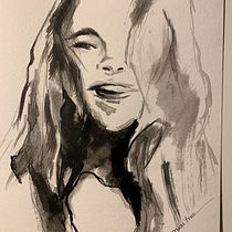My project for course: Mindful Painting with India Ink. Traditional illustration, Fine Arts, Painting, Pencil Drawing, Portrait Drawing, Artistic Drawing & Ink Illustration project by Lemaitre Christine - 09.23.2022