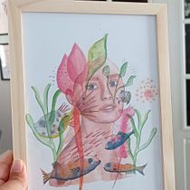 Mon projet du cours : Portrait illustré à l’aquarelle. Projekt z dziedziny Trad, c, jna ilustracja,  Sztuki piękne,  Malarstwo,  R, sunek, Malowanie akwarelą, Portret,  R, sunek art, st i czn użytkownika gaellehuchard1 - 18.09.2022