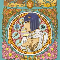Proyecto Art Nouveau Bruno Bucciarati (Jojos Golden Wind). Ilustração tradicional, Artes plásticas, Ilustração digital, Desenho de retrato, Desenho artístico, Desenho digital, e Pintura digital projeto de Francisco C monzo - 23.09.2022