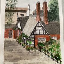 My project for course: Architectural Sketching with Watercolor and Ink. Esboçado, Desenho, Pintura em aquarela, Ilustração arquitetônica, Sketchbook e Ilustração com tinta projeto de patricia_burke - 09.01.2023