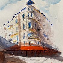 My project for course: Architectural Sketching with Watercolor and Ink. Sketching, Drawing, Watercolor Painting, Architectural Illustration, Sketchbook & Ink Illustration project by olsen.bruce - 09.22.2022