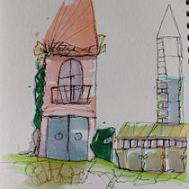 My project for course: Expressive Architectural Sketching with Colored Markers. Een project van  Schetsen,  Tekening,  Architecturale illustratie, Sketchbook y  Illustratie met inkt van Dada - 24.09.2022