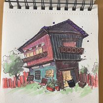 First course . Een project van  Schetsen,  Tekening,  Architecturale illustratie, Sketchbook y  Illustratie met inkt van martinajz558 - 25.09.2022