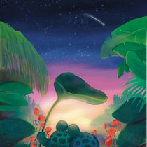 Turtles at sunset. Ilustração digital e Ilustração tradicional projeto de Marijke Vos - 25.09.2022