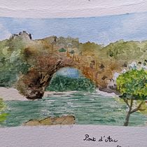Mon projet du cours : Carnet de voyage à l’aquarelle. Traditional illustration, Watercolor Painting, Architectural Illustration, and Sketchbook project by lauren_fauqueur - 09.25.2022