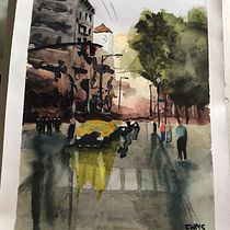 Meu projeto do curso: Paisagens urbanas em aquarela. Un progetto di Belle arti, Pittura ad acquerello e Illustrazione architettonica di Flavia Helena Nunes Silva - 25.09.2022