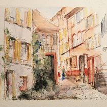 Mein Abschlussprojekt für den Kurs: Architektonische Zeichnung mit Aquarell und Tinte. Sketching, Drawing, Watercolor Painting, Architectural Illustration & Ink Illustration project by Thomas Marti - 09.25.2022