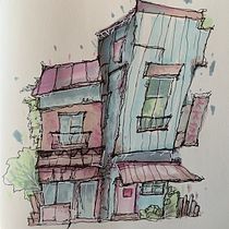 My project for course: Expressive Architectural Sketching with Colored Markers. Een project van  Schetsen,  Tekening,  Architecturale illustratie, Sketchbook y  Illustratie met inkt van nik_weiss - 17.09.2022