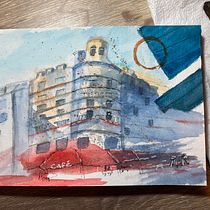My project for course: Architectural Sketching with Watercolor and Ink. Sketching, Drawing, Watercolor Painting, Architectural Illustration, Sketchbook & Ink Illustration project by Kathy Evans - 09.25.2022