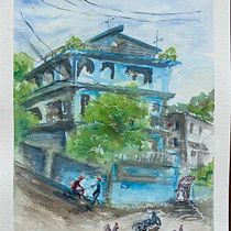 Mon projet du cours : Paysages urbains à l’aquarelle. Un progetto di Belle arti, Pittura ad acquerello e Illustrazione architettonica di Catherine Comte Bellemin - 26.09.2022