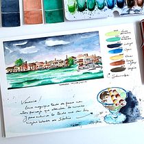 Mi proyecto del curso: Cuaderno de viaje en acuarela. Traditional illustration, Watercolor Painting, Architectural Illustration, and Sketchbook project by Marina Miguel - 09.27.2022