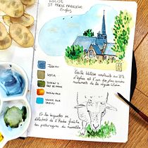 Mon projet du cours : Carnet de voyage à l’aquarelle. Traditional illustration, Watercolor Painting, Architectural Illustration, and Sketchbook project by Laëtitia Derible - 09.27.2022