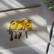 My project for course: Artistic Watercolor Techniques for Illustrating Birds. Traditional illustration, Watercolor Painting, Realistic Drawing, and Naturalistic Illustration project by Claudi Lourens - 09.27.2022