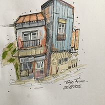 Mein Abschlussprojekt für den Kurs: Expressive Architekturskizzen mit Markern. Sketching, Drawing, Architectural Illustration, Sketchbook & Ink Illustration project by eckhardbaer - 09.29.2022