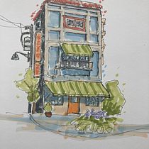 My project for course: Expressive Architectural Sketching with Colored Markers. Sketching, Drawing, Architectural Illustration, Sketchbook & Ink Illustration project by steve_holman26 - 09.29.2022
