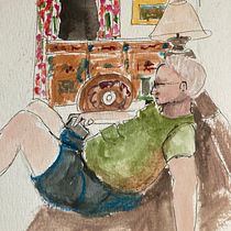 daily life. Un proyecto de Ilustración tradicional, Bocetado, Creatividad, Dibujo, Pintura a la acuarela, Sketchbook y Pintura gouache de Lesley Nolan - 30.09.2022