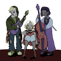 Fábrica de personajes ilustrados : Músicos vampiros. Traditional illustration, Character Design, Digital Illustration, Children's Illustration, and Narrative project by salgadop_mj - 09.30.2022