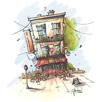 Mi proyecto del curso: Dibujo arquitectónico expresivo con marcadores de colores. Un proyecto de Bocetado, Dibujo, Ilustración arquitectónica, Sketchbook e Ilustración con tinta de Maria Gabriela Florentino - 18.09.2022
