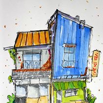 Mein Abschlussprojekt für den Kurs: Expressive Architekturskizzen mit Markern. Een project van  Schetsen,  Tekening,  Architecturale illustratie, Sketchbook y  Illustratie met inkt van adrian_999298 - 01.10.2022