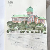 My project for course: Expressive Architectural Sketching with Colored Markers. Een project van  Schetsen,  Tekening,  Architecturale illustratie, Sketchbook y  Illustratie met inkt van maxhanafi - 02.10.2022