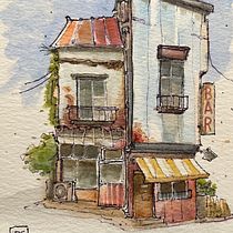 My project for course: Expressive Architectural Sketching with Colored Markers. Een project van  Schetsen,  Tekening,  Architecturale illustratie, Sketchbook y  Illustratie met inkt van Fabio Piccini - 02.10.2022