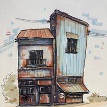 Mi proyecto del curso: Dibujo arquitectónico expresivo con marcadores de colores. Een project van  Schetsen,  Tekening,  Architecturale illustratie, Sketchbook y  Illustratie met inkt van saizostbidean - 02.10.2022