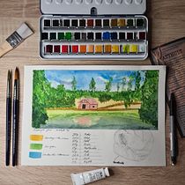 Mein Abschlussprojekt für den Kurs: Aquarellreiseheft. Traditional illustration, Watercolor Painting, Sketchbook, and Architectural Illustration project by Ronny Hampe - 10.03.2022