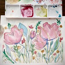 My project for course: Floral Arrangement Illustration in Watercolor. Un projet de Illustration traditionnelle, Beaux Arts, Peinture, Aquarelle, Illustration botanique et Illustration naturaliste de Natalia Voronóva - 04.10.2022