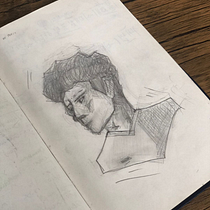 Meu projeto do curso: Caderno de retratos: explore o rosto humano. Projekt z dziedziny Sketching,  R, sunek, Portret,  R, sunek art, st, czn i Sketchbook użytkownika gong666 - 04.10.2022