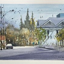 Meu projeto do curso: Criação de paisagem contemporânea em aquarela. Projekt z dziedziny  Sztuki piękne i Malowanie akwarelą użytkownika Eduardo Busin Fernandes - 05.10.2022