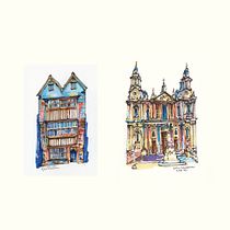 My project for course: Expressive Architectural Sketching with Colored Markers. Sketching, Drawing, Architectural Illustration, Sketchbook & Ink Illustration project by Luiza Varovici - 10.05.2022