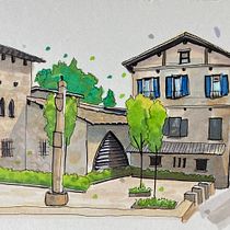 Mi proyecto del curso: Dibujo arquitectónico expresivo con marcadores de colores. Sketching, Drawing, Architectural Illustration, Sketchbook & Ink Illustration project by maria_ol - 10.07.2022