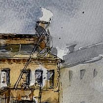My project for course: Architectural Sketching with Watercolor and Ink. Sketching, Drawing, Watercolor Painting, Architectural Illustration, Sketchbook & Ink Illustration project by Alan Graham - 10.08.2022