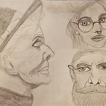 My project for course: Portrait Sketchbooking: Explore the Human Face. Projekt z dziedziny Sketching,  R, sunek, Portret,  R, sunek art, st, czn i Sketchbook użytkownika Laura Calvert - 06.10.2022