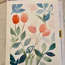 Mon projet du cours : Aquarelle florale créative : renouez avec la nature. Ilustração tradicional, Pintura, Pintura em aquarela e Ilustração botânica projeto de bauduin.claire - 08.10.2022