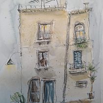 My project : Entre chien et loup...between dog and wolf in Italy!. Sketching, Drawing, Architectural Illustration, Sketchbook & Ink Illustration project by annelaure_pablo - 10.08.2022