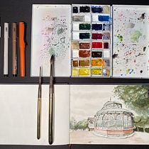 Madrid and Barcelona, 2022. Traditional illustration, Watercolor Painting, Architectural Illustration, and Sketchbook project by Miguel Sousa - 10.08.2022