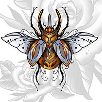 Mi proyecto del curso: Diseño de tatuajes artísticos con efectos dorados en Procreate. Projekt z dziedziny Trad, c, jna ilustracja, Ilustracja c, frowa i Projektowanie tatuaż użytkownika Claudia Rocule - 09.10.2022