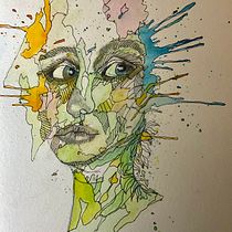 My project for course: Experimental Portraiture with Ink, Tea and Alcohol. Fine Arts, Painting, Drawing & Ink Illustration project by skylar756 - 10.10.2022