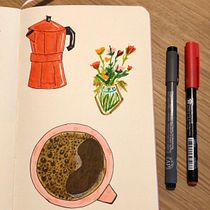 Meu projeto do curso: Diário ilustrado: prática diária e consciente. Fine Arts, Sketching, Creativit, Drawing, and Sketchbook project by Clara Guerreiro - 10.10.2022