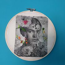 Mi proyecto del curso: Bordado en fotografías sobre tela. Photograph, Collage, Paper Craft, Printing, Embroider, DIY, and Textile Design project by sandrasuarezbermudez - 10.10.2022