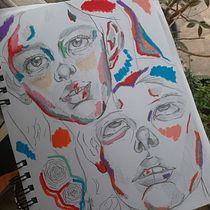 Meu projeto do curso: Caderno de retratos: explore o rosto humano. Projekt z dziedziny Sketching,  R, sunek, Portret,  R, sunek art, st, czn i Sketchbook użytkownika giovanna_mayra_o_t - 12.10.2022