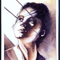 Meu projeto do curso: Retrato artístico em aquarela. Fine Arts, Painting, Watercolor Painting, and Portrait Drawing project by sara alves - 10.07.2022