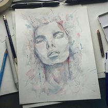 My project for course: Experimental Portraiture with Ink, Tea and Alcohol. Fine Arts, Painting, Drawing & Ink Illustration project by willie jimenez - 10.11.2022