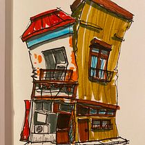 My project for course: Expressive Architectural Sketching with Colored Markers. Sketching, Drawing, Architectural Illustration, Sketchbook & Ink Illustration project by Hector Ferrer - 09.29.2022