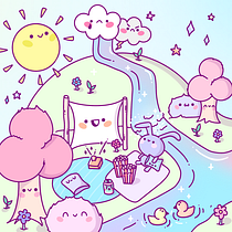 Mijn project van de cursus: Ontwerp kawaii-werelden waar mensen blij van worden. Character Design, Digital Illustration, and Manga project by Femke Verstraaten - 10.13.2022
