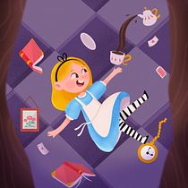 Meu projeto do curso:  Ilustração e escrita de livro infantil | Releitura Alice. Un progetto di Illustrazione tradizionale, Character design, Design editoriale, Scrittura, Disegno, Stor, board, Illustrazione infantile, Narrativa, Scrittura creativa e Letteratura per bambini e ragazzi	 di Bruna Mendonça - 13.10.2022